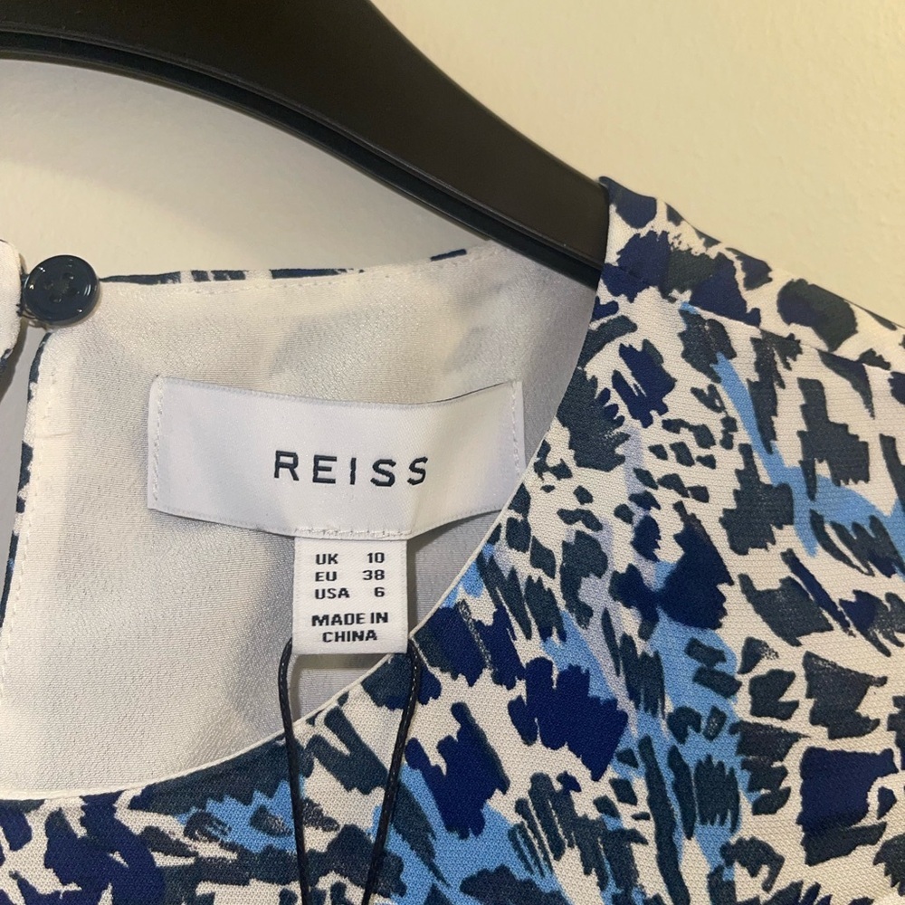 NWT Reiss Blue and White Midi Dress - Picture 8 of 11